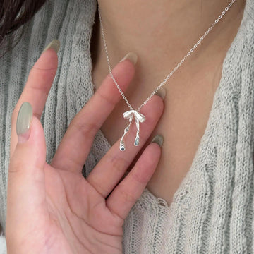 925 Sterling Silver Bow Necklace Simple Cold Style Advibe Studio