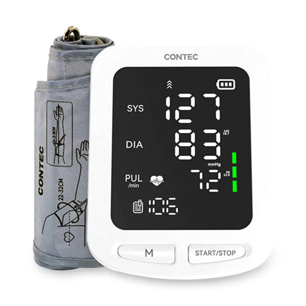CONTEC08E LED Screen Electronic Sphygmomanometer Adult BP Cuff Monitor Blood Pressure NIBP Records Advibe Studio