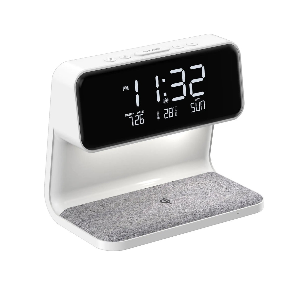 Creative 3 In 1 Bedside Lamp Wireless Charging LCD Screen Alarm Clock  Wireless Phone Charger Advibe Studio