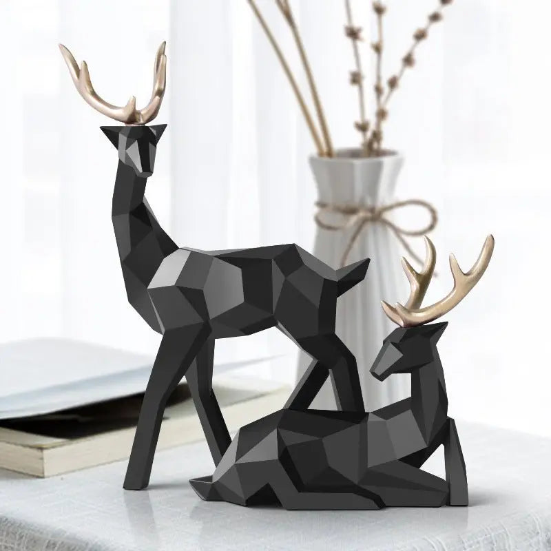 Deers Sculpture Resin Deer Statue Decoration Home Decor Statues Deer Figurines Modern Decoration Deers Table Ornament Advibe Studio