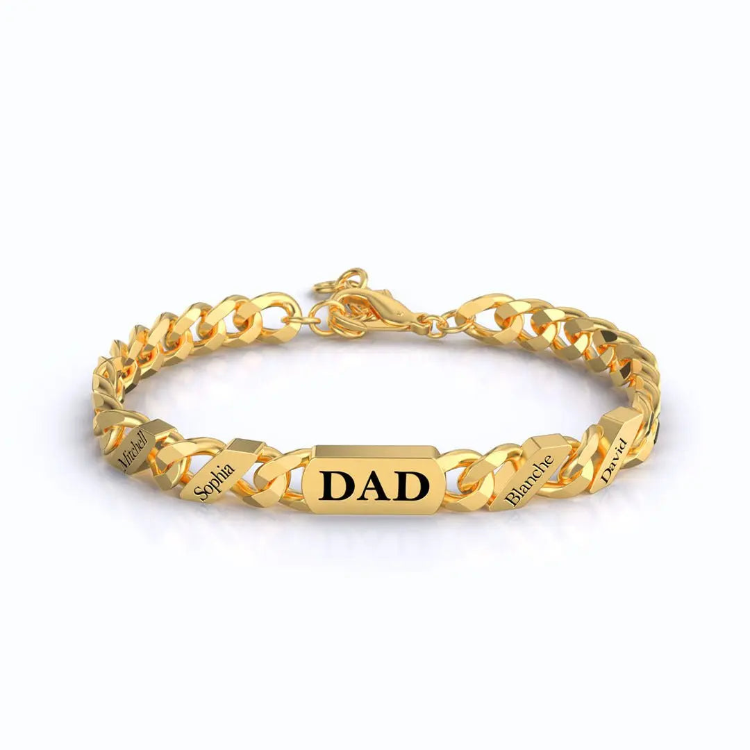 DIY Engraved Hip Hop Parent Child Cuban Chain Bracelet Advibe Studio