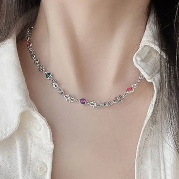 Heavy Industry Colored Loving Heart Zircon Hip Hop Necklace Advibe Studio