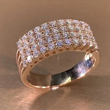 Inlaid Zircon Female Shiny Ring Geometry Advibe Studio