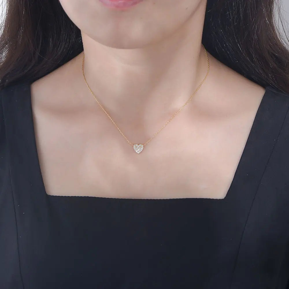Silver Heart-shaped Zircon Necklace For Women Advibe Studio