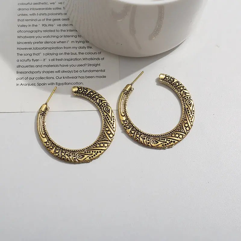 Simple Exaggerated Temperamental Retro Big Ear Ring Advibe Studio