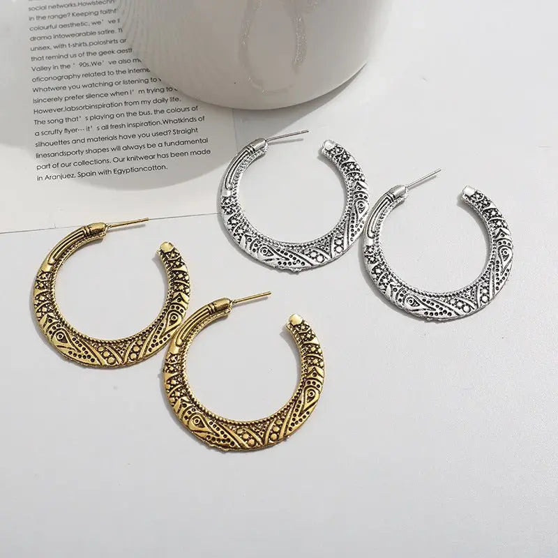 Simple Exaggerated Temperamental Retro Big Ear Ring Advibe Studio
