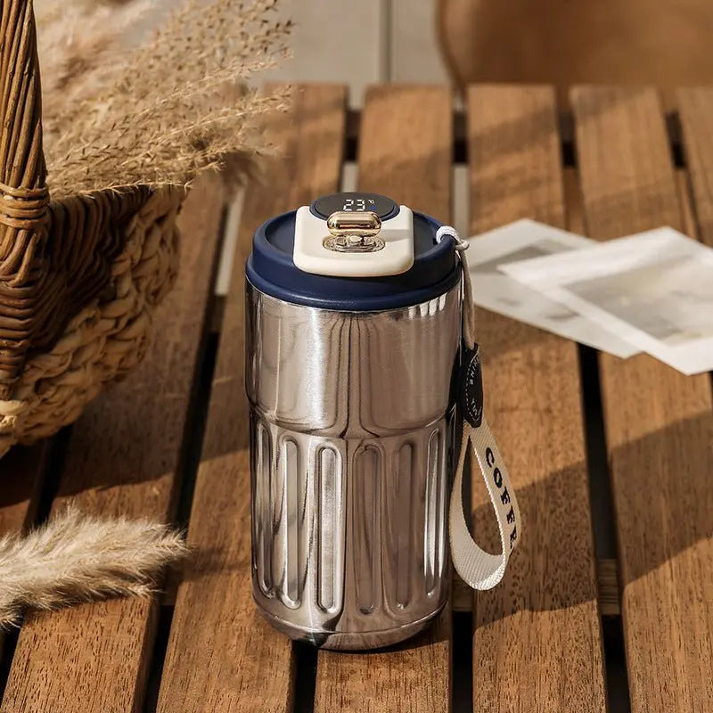 Smart Digital Thermal Bottle Portable Coffee Mug Stainless Steel Water Bottle In-Car Insulated Cup Keep Cold Vacuum Flasks 450ml Advibe Studio