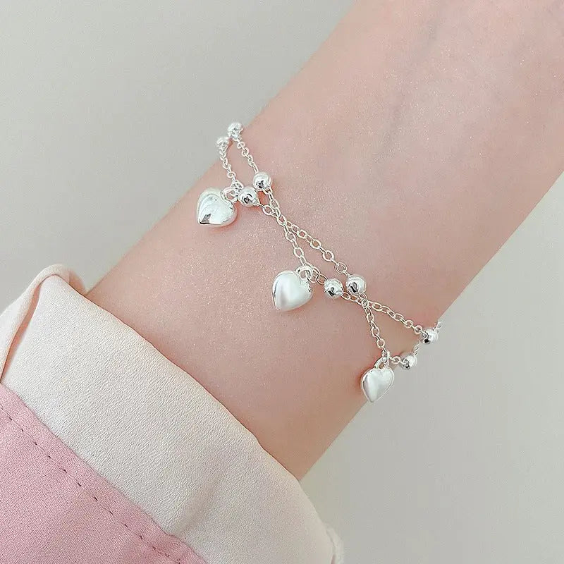 Special-interest Design Double-layer Three-dimensional Peach Heart Bracelet Advibe Studio