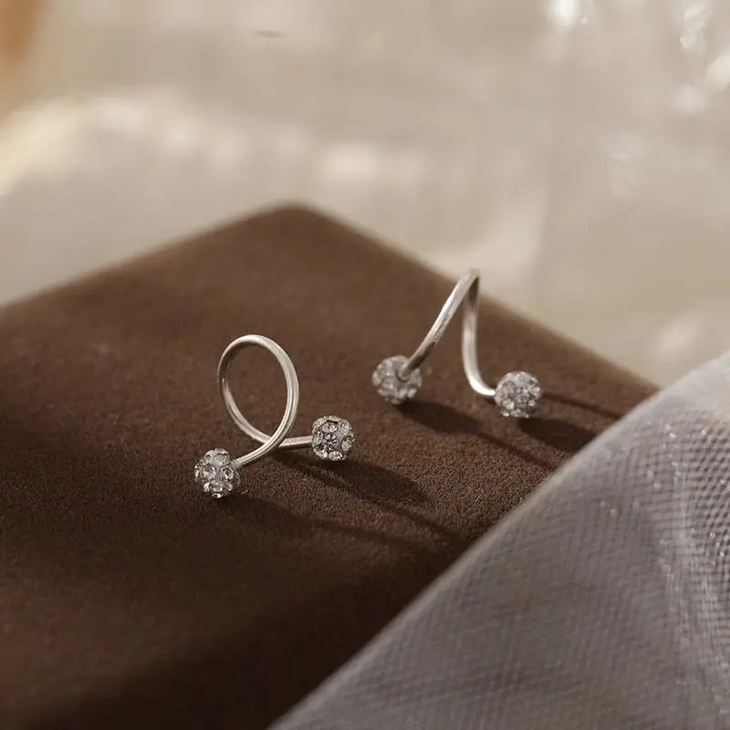 Sterling Silver Spring Screw Design Sense Niche Unique High Fashion Earrings For Women Advibe Studio