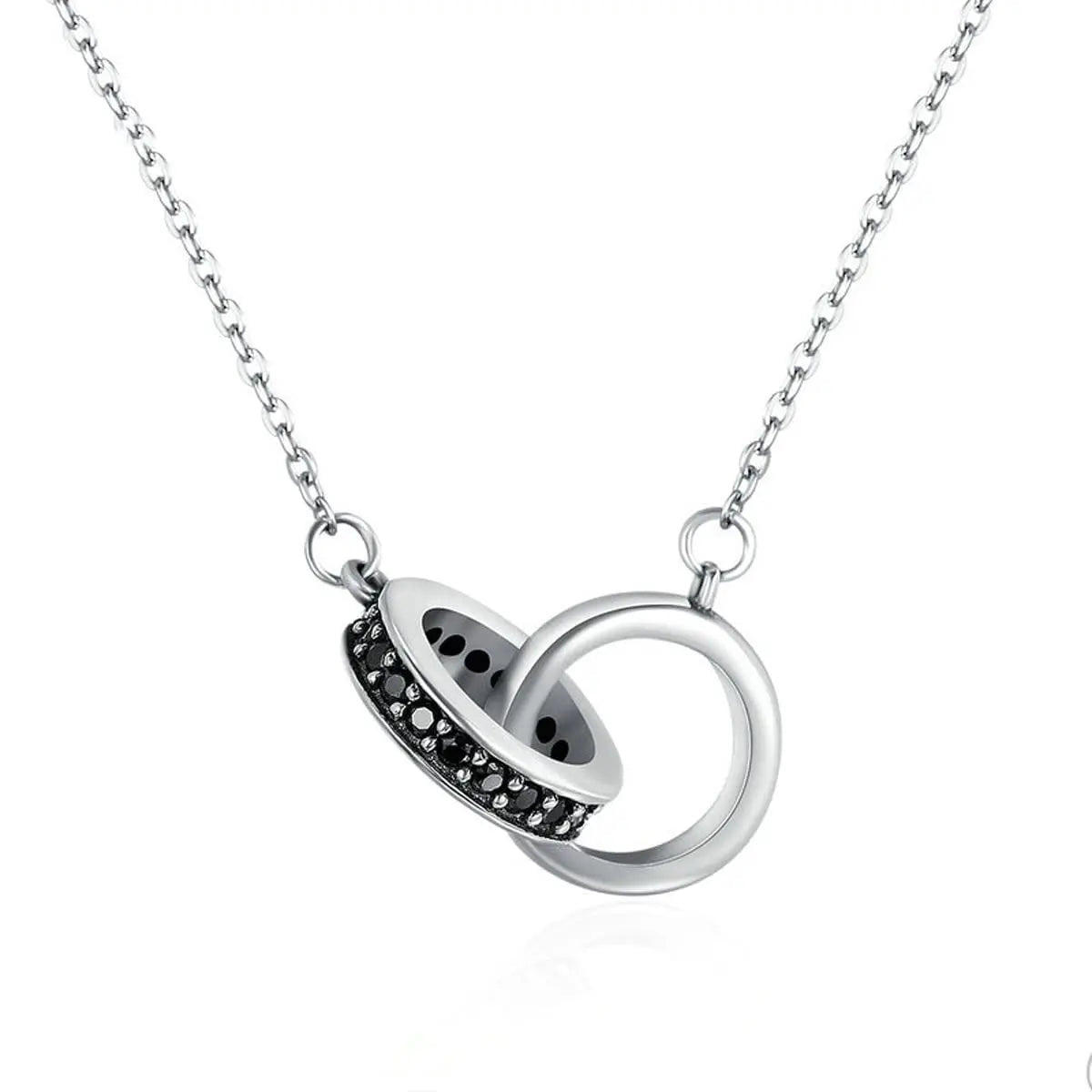 Zircon Inlaid Geometric Ring-phase Buckle Necklace For Women Advibe Studio